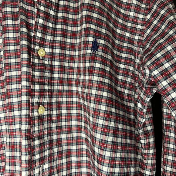 Polo Ralph Lauren Mens Shirt Button Down Red Plaid 100% Cotton size M(h8 - Picture 4 of 11